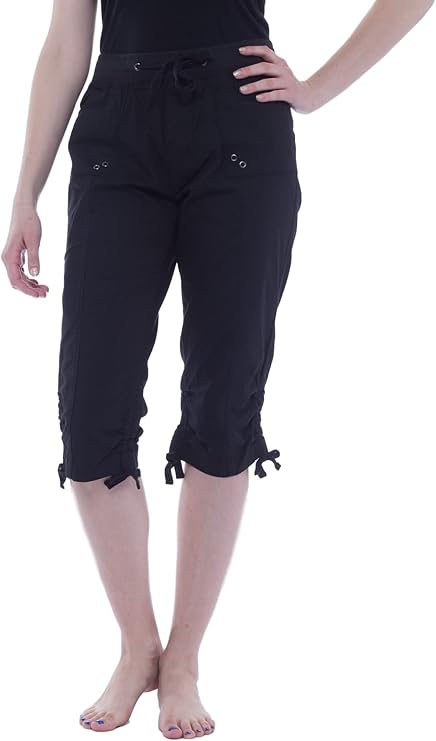 drawstring cargo capris