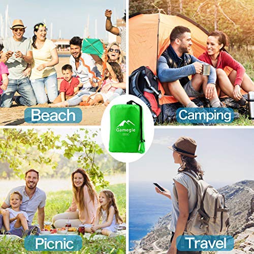 Gamegie Sand Proof Beach Blanket, Large Sand Free Beach Mat Oversized Waterproof Outdoor Sandless Mat Compact and Lightweight Sand Blanket