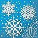 Winter Snow Dinner Plates, Napkins, and Plastic Cups, 12 oz - 40 each (120 Total) - Blue, Silver and White with Snowflakes and Reindeer - Perfect Disposable Party Supplies for Christmas or December Holiday Party