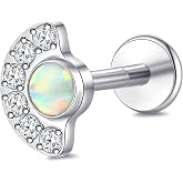 limerencia 20G Tragus Jewelry Titanium Threadless Flat Back Earring,1PC | Conch Nose Helix Piercing Jewelry for Women men,Implant Grade Push Pin Press Fit Titanium Stud Earring