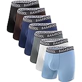 BAMBOO COOL Men's Ultra ComfortSoft Underwear, Moisture Wicking & Breathable No Ride Up Boxer Briefs with Fly, Multipack