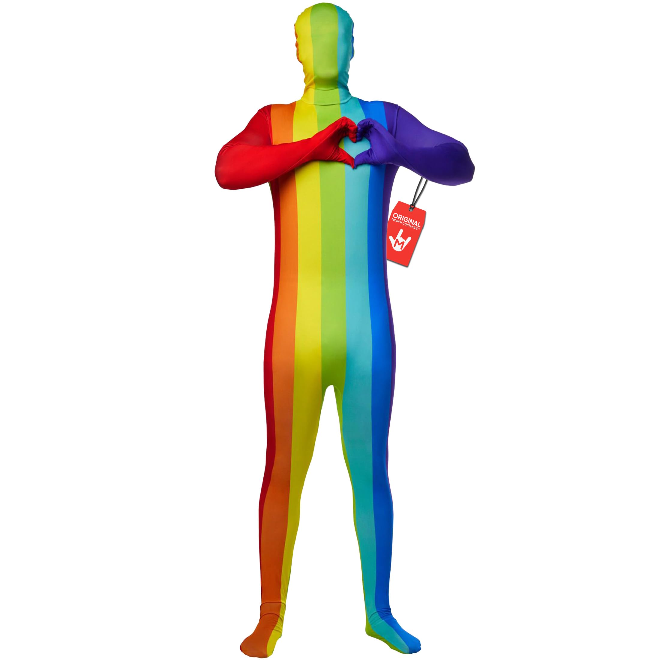 Morphsuits Rainbow Costume Adult Rainbow Outfit Pride Dress for Adults Colorful Festival Attire Party Wear, Large