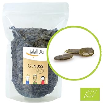 Kürbiskerne bio natur Steiermark | Jalall D'or | 1 kg | schalenlos | Premiumqualität frisch abgefüllt | reich an Magnesium & 