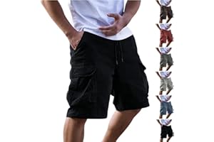 Cargo Shorts for Men Tactical Elastic Waist Relaxed Fit Work Casual Big and Tall Summer Golf Hiking Stretch with Pockets