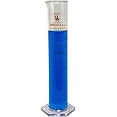 2000ml Graduated Cylinder, 3.3 Borosilicate Glass, Single Metric Scale, Karter Scientific 246M5 (Case of 4)