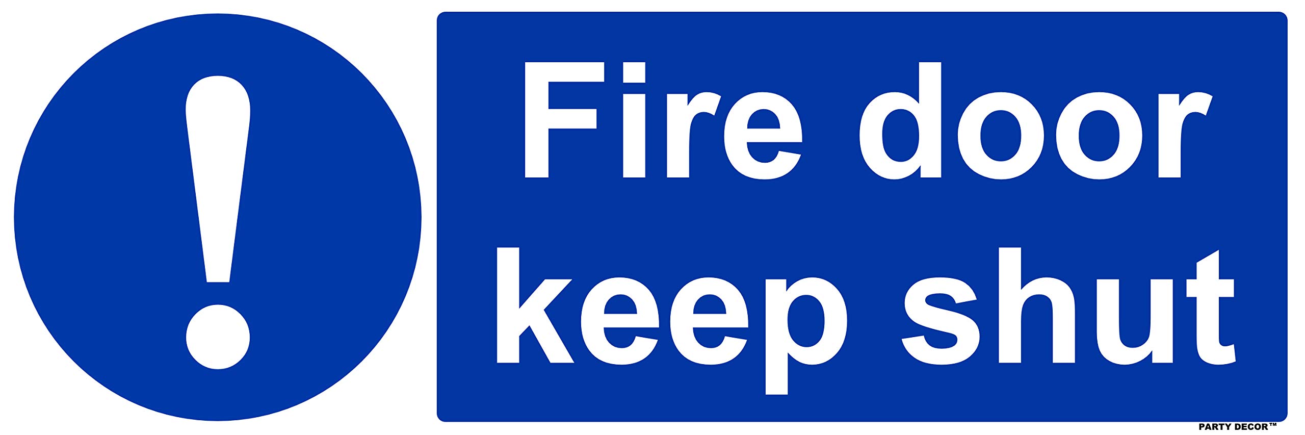 2 x safety sign - Fire Door Keep Shut - self adhesive weather proof vinyl sticker label - 30cm x 10cm (MPN5070)