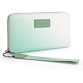 Montana West X Wrangler Wristlet Wallets for Women Gradient Color Bifold Wallet Large Capacity RFID Blocking Clutch Wallets with ID Window