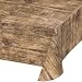 Creative Converting 329655 TABLECOVER PL 54" X 108" AOP BROWN WOOD, 54 x 108, Multicolor primary