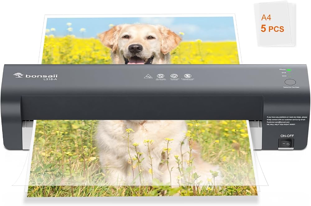 Bonsaii A3 Laminator L318 A3 13in Never Jam NTC Three Heat Settings Grey