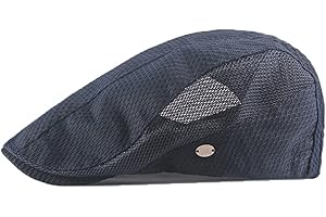 FASHIXD Mens Mesh Flat Caps Light Summer Beret Hat Breathable Newsboy Ivy Cap Cabbie Adjustable