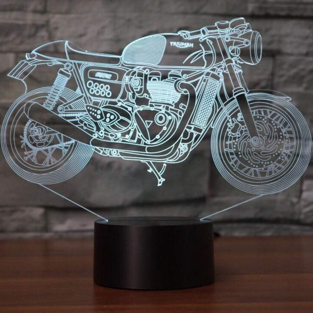 YZYDBD 3D Night Light Optical Illusion Night Lamp,7 Colors Changing Baby Sleep Lighting Motorcycle Shape Nightlight USB Motorbike 3D LED Touch Switch Table Lamp Kids Gifts Decor