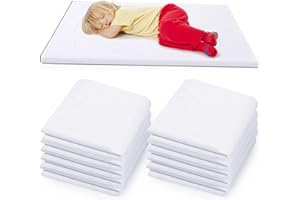 Lounsweer 10 Pcs Daycare Nap Mat Sheet 24 x 52 Day Care Rest Mat Cover Fitted Polyester Baby Pillowcase Style Sheets for Boy 