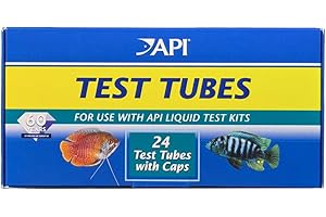 API REPLACEMENT PLASTIC TEST TUBES WITH CAPS For Any Aquarium Test Kit Including API Freshwater Master Test Kit 24-Count Box
