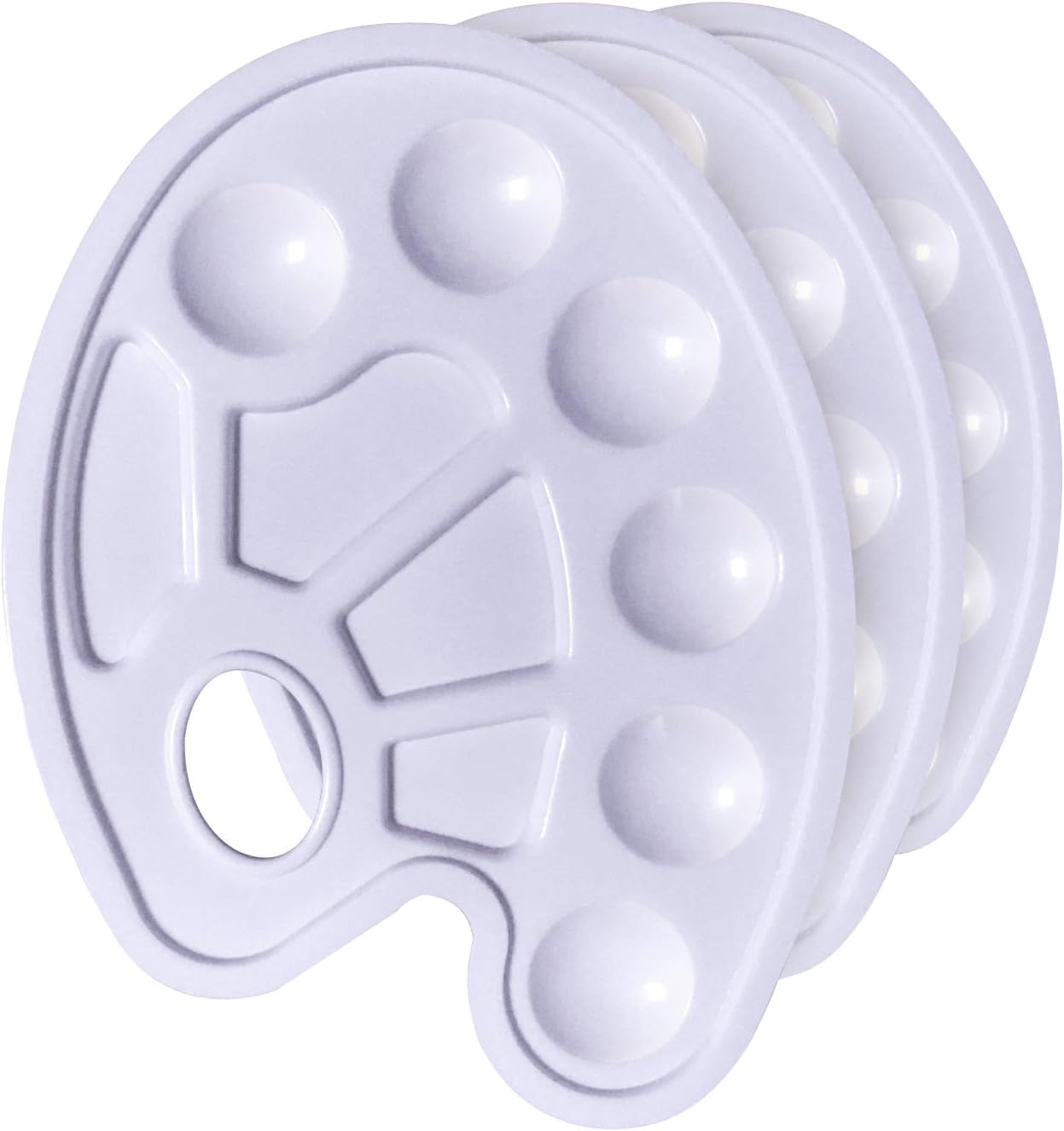 Oval Artist S Palette With Vibrant Mixed Paint Colors Stock Illustration - Illustration Of Brush - View #3