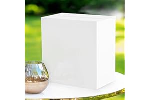 Lemicin White Acrylic Wedding Card Box, Large DIY Card Box Blank No Print for Wedding Reception, Graduation Party, Bridal Sho