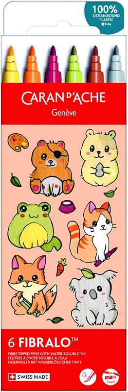Fibralo Kawaii 0185.803 - Set di 6 pennarelli colorati, lavabili, per bambini, matite da disegno creative, per la scuola — foto 1 di 3
