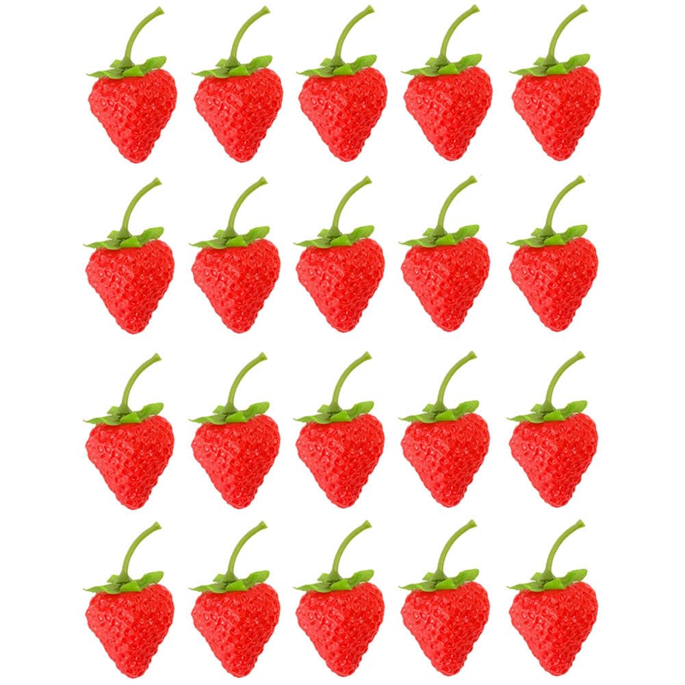 VASANA 10PCS Artificial Lifelike Strawberry Simulation Small Strawberry Fake Fruit Model for Home Kitchen Model Hotel Decoration Photography Display
