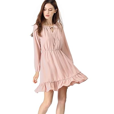 Allegra K Womens A-Line Ruffle Dress Long Sleeve Lebanon | Ubuy