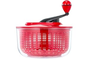 Brigii Salad Spinner, 5.3 Quart Lettuce Spinner with Double Drainage Holes, Salad Dryer for Washing, Spinning, and Draining Greens, Fruits, and Vegetables