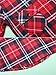 OCHENTA Women's Mid Long Style Roll Up Sleeve Plaid Flannel Shirt C001 Classic Red Label 3XL - US 8-10