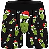Aueyan Christmas Underwear for Men,Funny Holiday Boxers Ugly Xmas Costume Boxer Brief