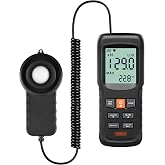 YOWEXA Digital Light Meter for Plants and Lighting, Split Sensor Lux Meter | 0-200,000 Lux/0-20,000 Fc, Split Sensor, Temp Display, 60 Session Records, for Plants, Offices, Labs, Lighting Checks