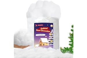 Vodiye Fake Snow for Christmas Decor, 10.5oz/300g - Soft & Lifelike Artificial Snow Cotton Fluff, Perfect for Christmas Villa