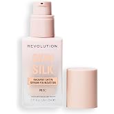 Revolution Skin Silk Radiant Satin Serum Foundation, F0.5C Fair Skin Tones | Buildable Coverage, Hydrating Hyaluronic Acid for a Natural Finish, Vegan &amp; Cruelty-Free, 0.77 fl oz