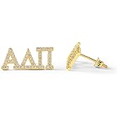 Sorority Shop Alpha Delta Pi Earrings — ADP 18K Gold Plated Sorority Gifts Earrings, Long-Lasting Alpha Delta Pi Gifts for Women