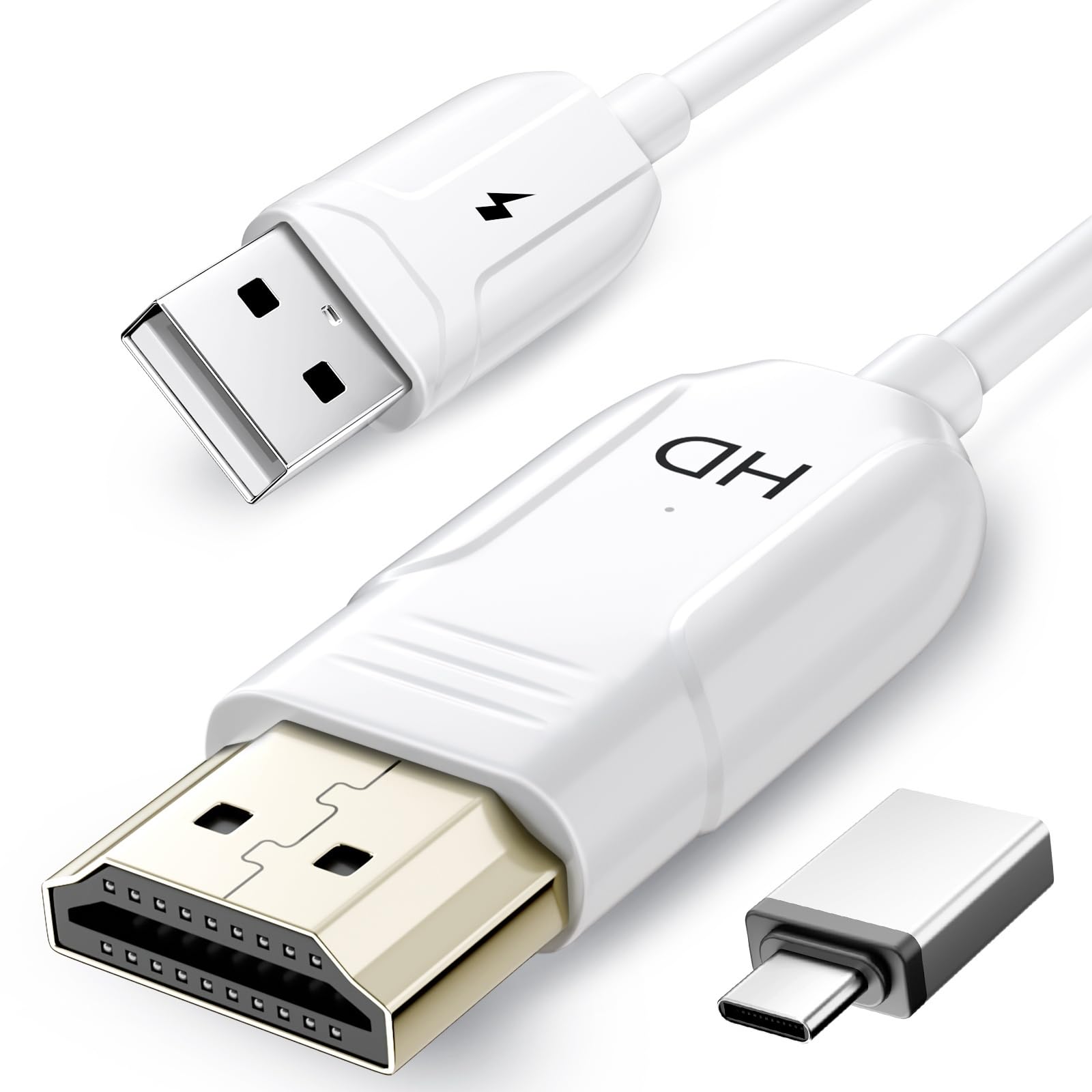 Wireless HDMI-Display-Adapter, 4K-Dekodierung 1080P@60Hz Bildschirmspiegelungskabel, Plug-and-Play ohne WLAN/App/Bluetooth, 5G AirPlay Miracast Dongle für iPhone Android PC auf TV Projektor Monitor