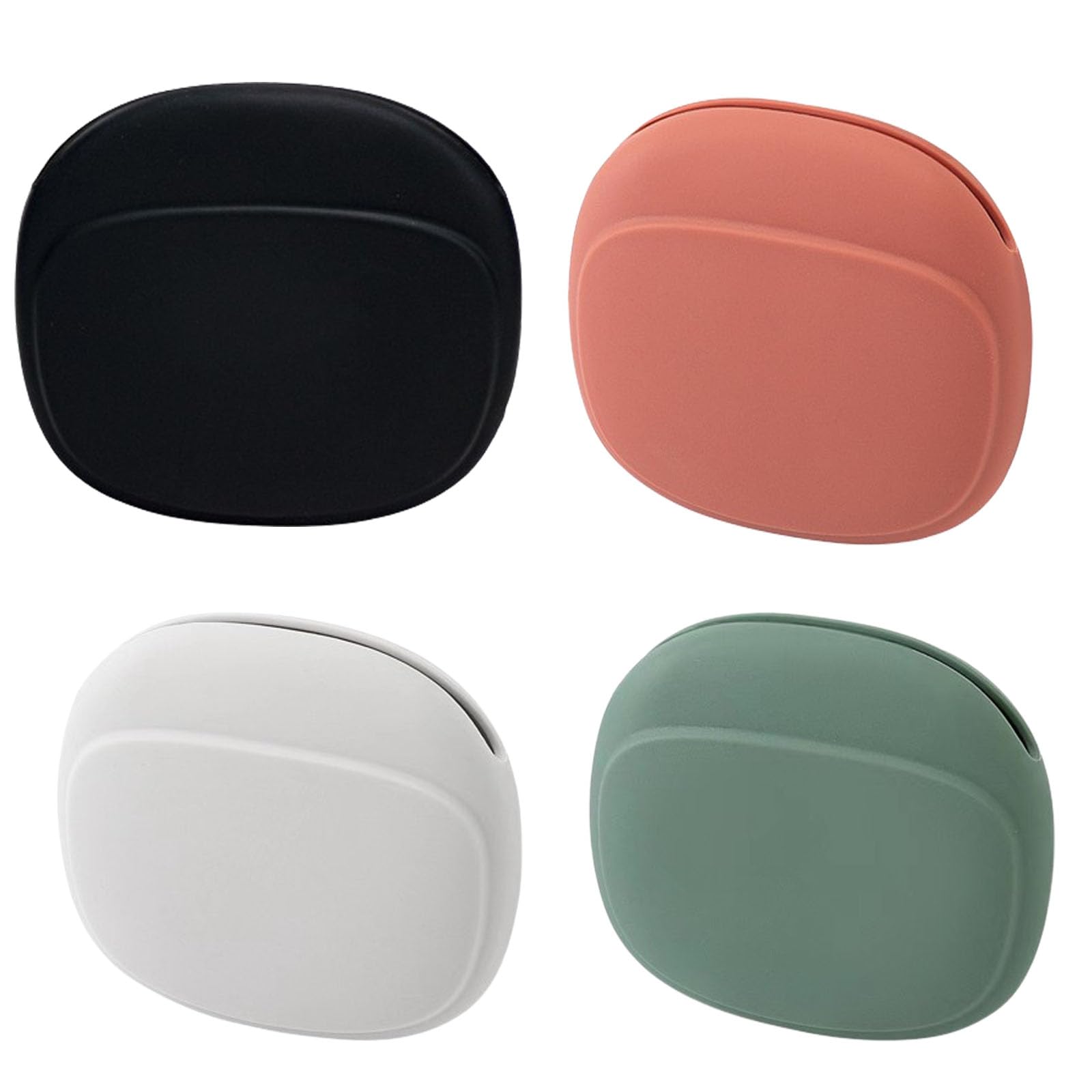 JCKD 4-piece portable headphone case, mini silicone bag, storage bag, waterproof storage case soft shell, used for headphones/earplugs/Bluetooth/charging cable/keys and other small items (4 colors)