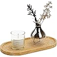 Koville Turkish Natural Travertine Decorative Marble Tray - 12"x6" Wabi Sabi Home Countertop Organizer, Catchall Tray for Perfume, Candles, Jewelry