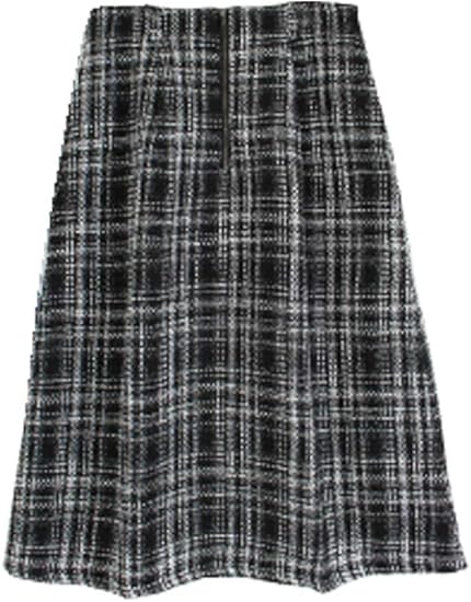 Amazon オーバーチェックフロントジップスカート M グレー スカート 通販