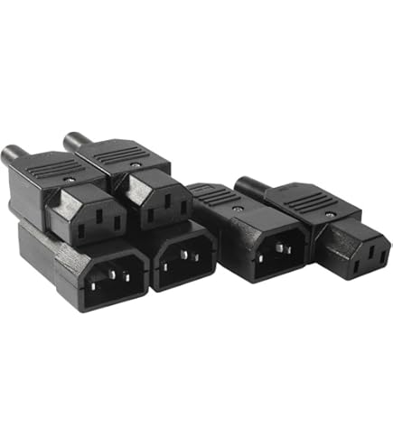 YXQ IEC320 C14 Stecker + C13 Buchse Set – 5 Paar, 250V/10A, Für Netzkabel & DIY-Projekte