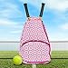 LISH Deuce Tennis Racket Backpack - Women's Geometric Square Printed Tennis Racquet Holder Bag (Rose)