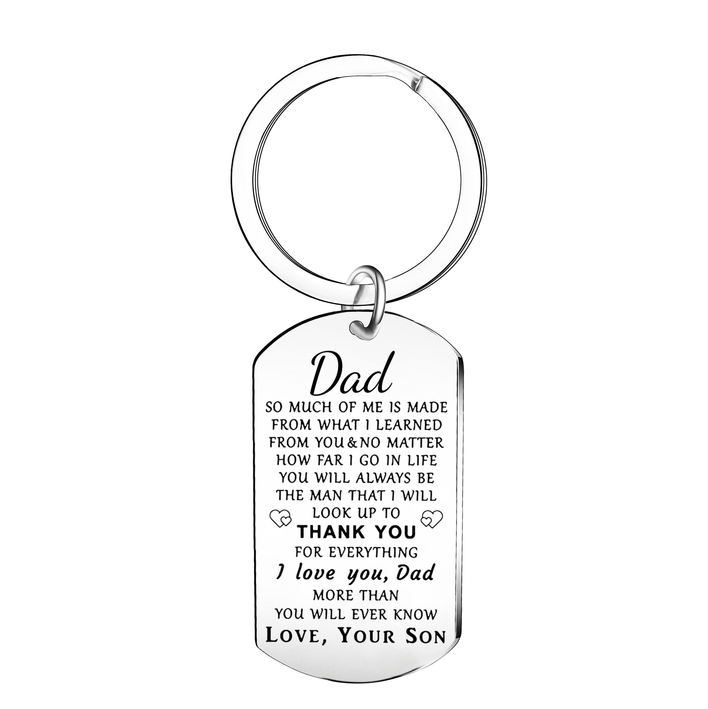 Ghloyza Dad Keyrings Father's Day Gifts for Dad Birthday Gifts from Son Appreciation Keyring for Daddy Present Father Keyring
