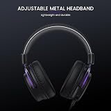 EKSA E900 Wired Gaming Headset Purple – 50mm Driver, Detachable Mic, view 5