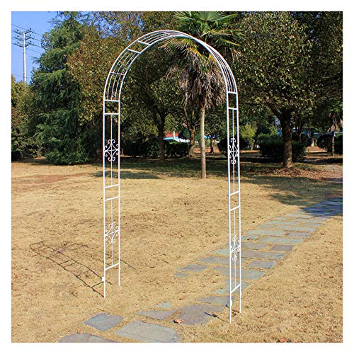 HLMBQ Rosenbogen Torbogen 240x 118 x 24 cm HxBxT,Metall Gartenbogen Rankbogen,wetterfeste Rankhilfe mit Verzierung…
