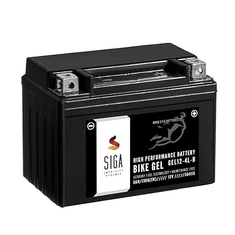 SIGA Bike Gel Motorrad Batterie 12V 5Ah 130A/EN YB4L-B CB4L-B 50411 Gel12-4L-B