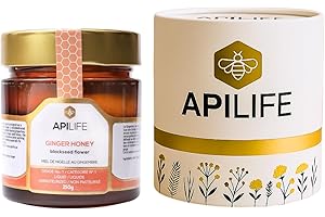 𝐀𝐏𝐈𝐋𝐈𝐅𝐄 –GINGER HONEY | MIEL DE GINGEMBRE | Raw Ginger and Ginger Juice with Black Seed Honey 250g | Miel de Graines N