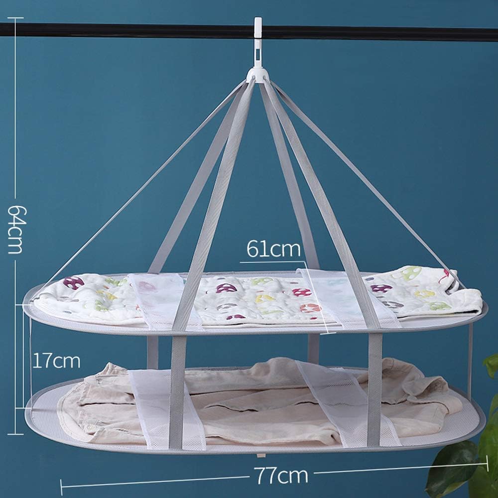AYE Large Size Sweater Hanging Dryer, 2 Tier Folding Drying Rack, Lay Flat to Dry Mesh Clothes