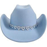 Verdusa Women's Western Cowboy Hat Rhinestone Wide Brim 2026 Cowgirl Hat