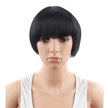 A Stylish Short Straight Curly Wigs Funny Full Head Clip