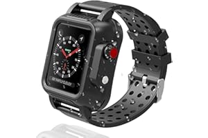 OWKEY Waterproof Apple Watch Case 42mm Series 3 with 3PCS Premium Multi-Size Bands, Built-in Screen Protector Full Body Rugged iWatch Protective Case Anti-Scratch Drop Shock Proof Apple Watch Case