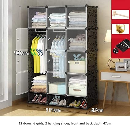 Home Kitchen Size D Clothes Closet Wardrobe Portable Wardrobe