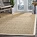 SAFAVIEH Area Rug 3x5 - Natural Fiber Collection - Natural & Ivory, Seagrass, Basketweave Pattern with Border (NF114J)