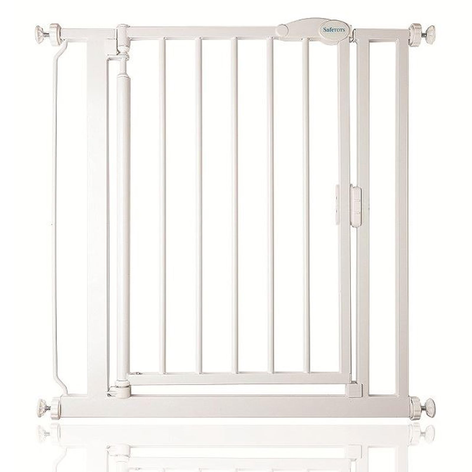 Safetots Pressure Fit Self Closing Stair Gate, 75cm - 82cm, White, Auto Closing Baby Gate, Safety Barrier for Toddler, Easy Installation