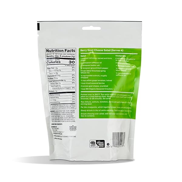 365 BY WHOLE FOODS MARKET, ORGANIC CROUTONS SEASONED, 4.5 OZ