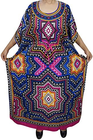 Mogul Interior Womens Kimono Caftan Kaftan Cover Up Beach Dress Resort Wear Francesca Maxi Dresses One Size