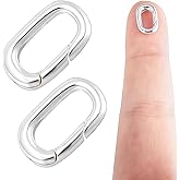 3Pcs 925 Sterling Silver Oval Clasps Necklace Enhancer Connectors Spring Ring Clasps Pearl Necklace Shorteners for DIY Jewelry Making, 12x7mm